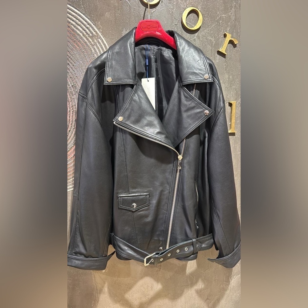 Scandinavian Day Birger et Mikkelsen black biker genuine leather jacket